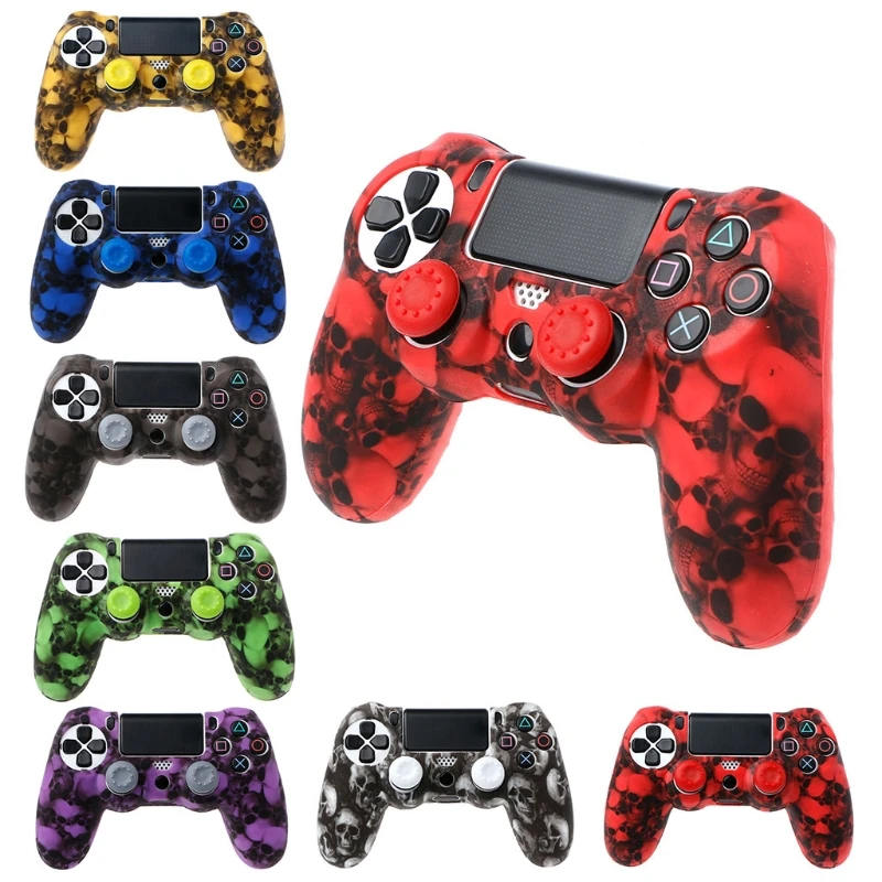 Skull Camouflage Camo Silicone Soft sleeve Skin Cover Case For PS4 Pro Slim Controller High Quality FAST SHIP