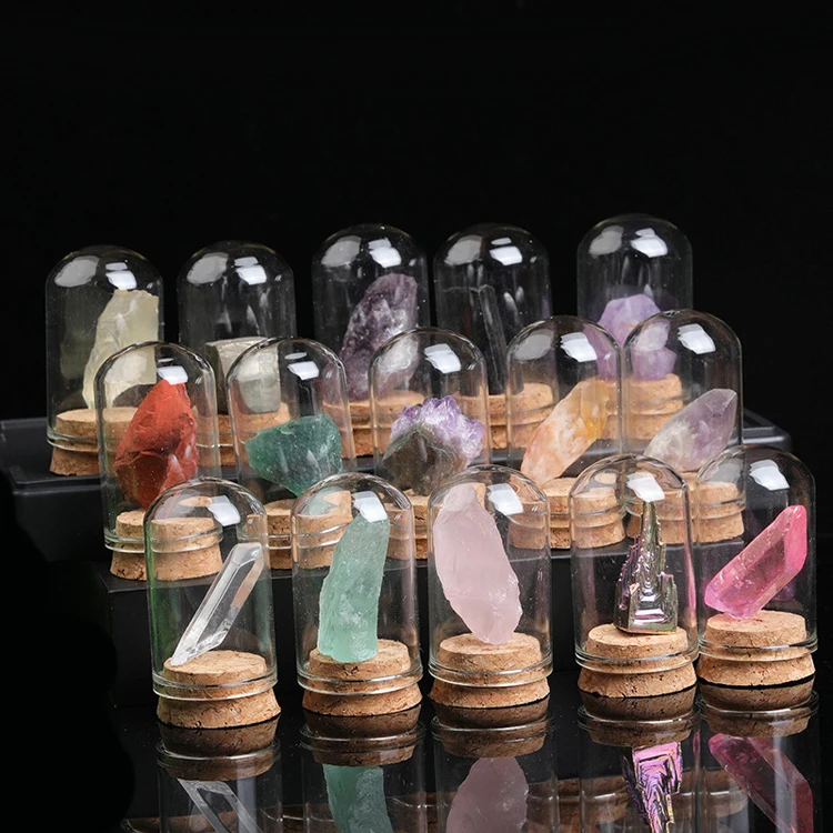 Minerals And Rocks Natural Crystal Wishing Vase Quartz Gemstone Drift Bottle Raw Stone Crystal Mineral Specimen Bottle