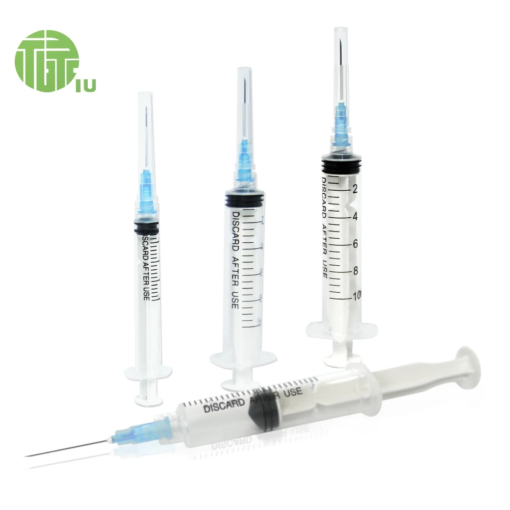 Popular 1ml 3 ml 5ml 10ml 20ml Disposable plastic syringe with needle