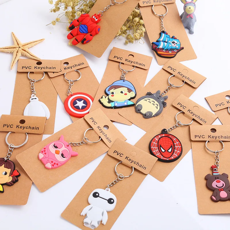 Cartoon Keychain PVC Rubber Key chain Custom Wholesale Promotional Gift Cute Soft PVC Key Chain 3D Pvc Soft Rubber Keychain