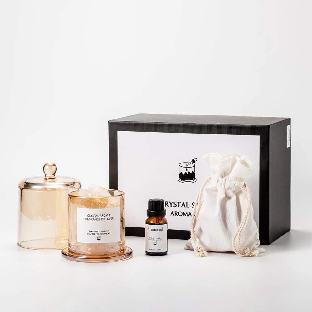 Direct Factory Supply Luxury Crystal Essential Oil Aroma Diffuser Stone Diffuser Gift Set