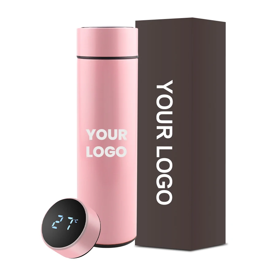 550ml rubber paint water bottle pink termos smart drinkware stainless steel thermos gym water thermos flask water bottle