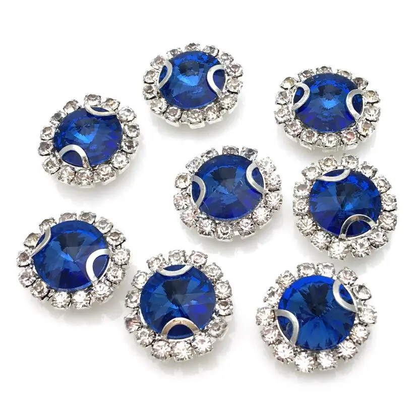 Sewing crystal button dress black big chinese custom coat fancy decorative metal rhinestone customized buttons for women clothes