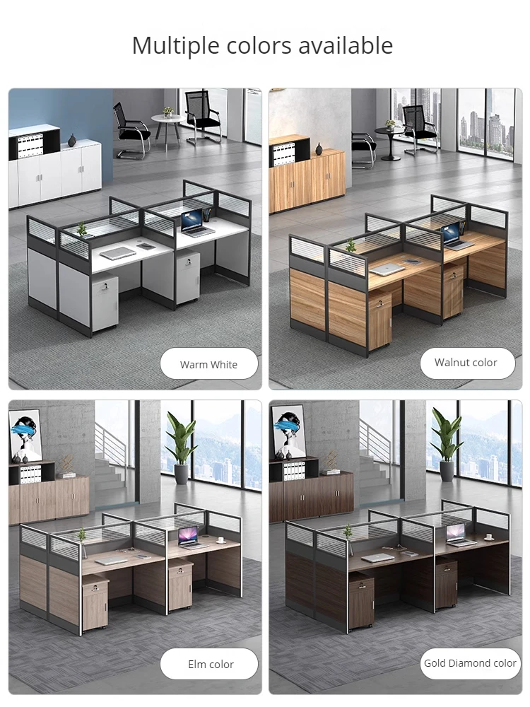 Customized modern office workstation modular partition cubicle 2 4 6 persons office partition partition