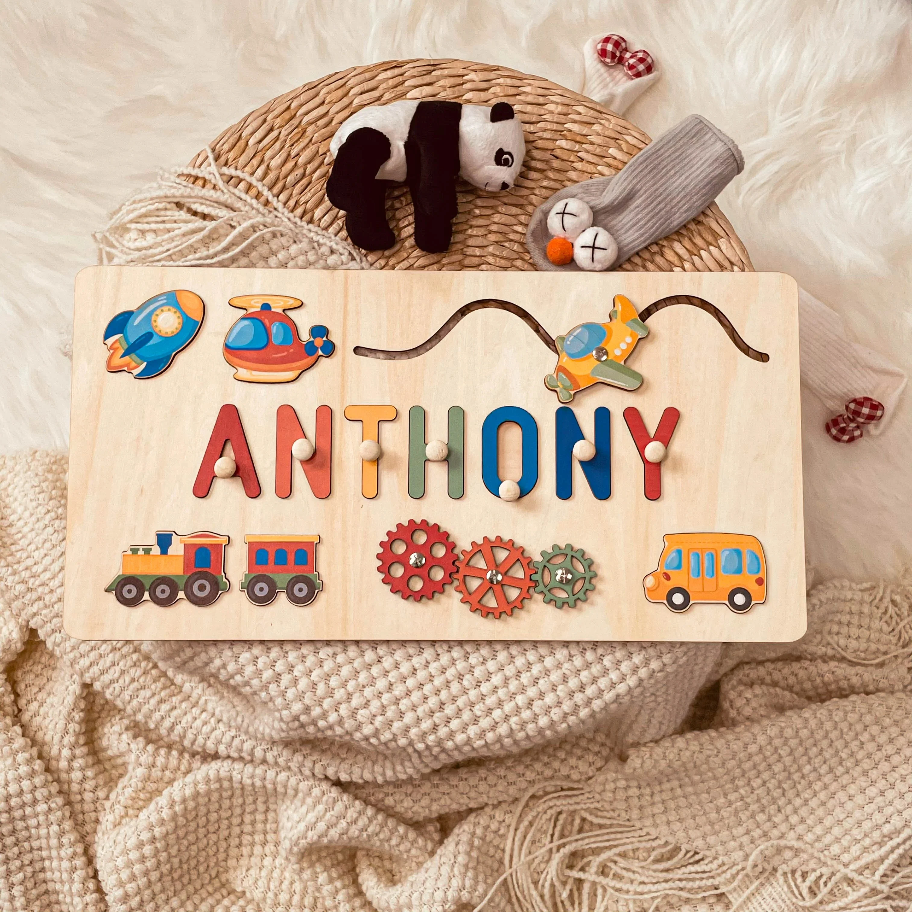 Wooden Toys kid toy puzzle Personalized Wooden Name Puzzle for dropshipping