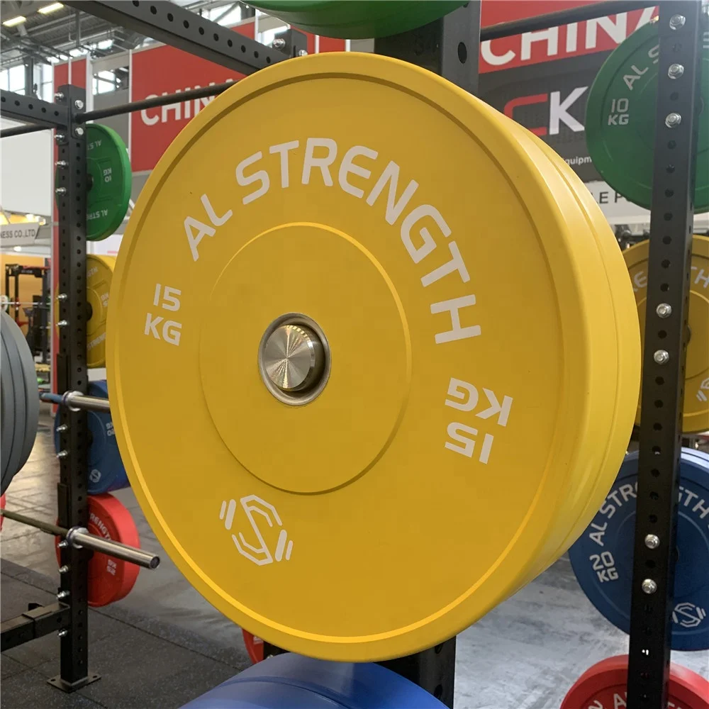 Rubber Solid Barbell Weights Flexible Discs Color Training Bumper Discs