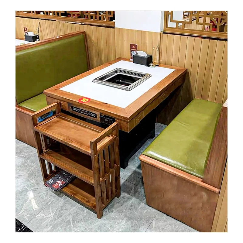 
Hot Pot Table Smokeless 120 cm Rectangle Marble White Hotpot Table 