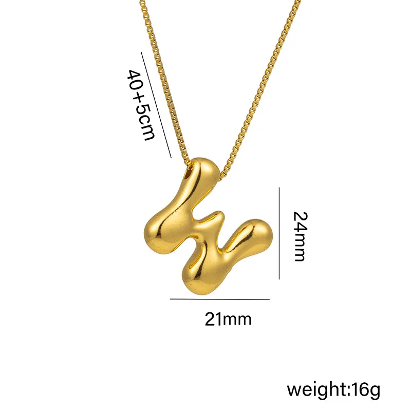 Pendant Necklace Jewelry Fashion Letter Charm Waterproof Titanium Steel PVD Coated Necklace New Style Jewelry for Women