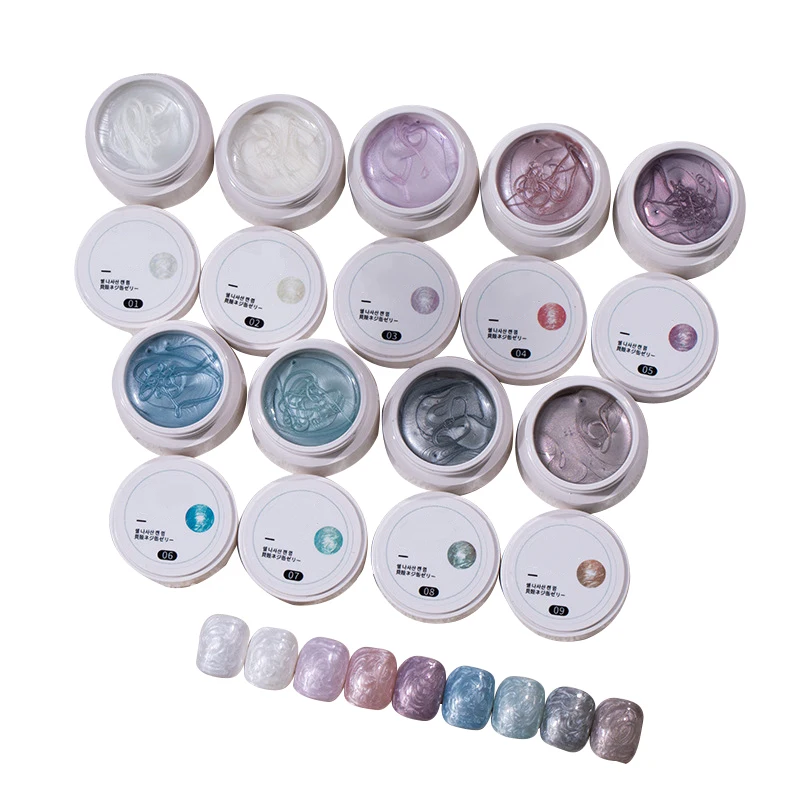 New Winter Pearl Shell Thread Nail Polish Shiny Diamond Gel Glitter Glue Painting Nail Art Design Primer gel