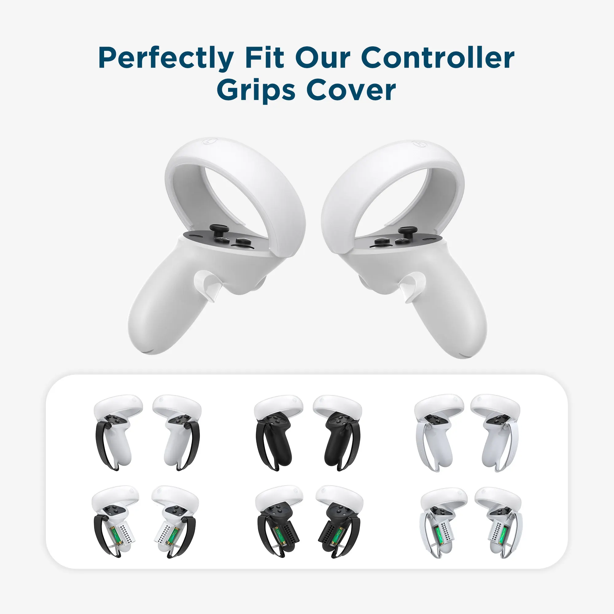 KIWI design vr handle protect accessories non-slip washable controller grip silicone protective ring cover for Oculus Quest 2