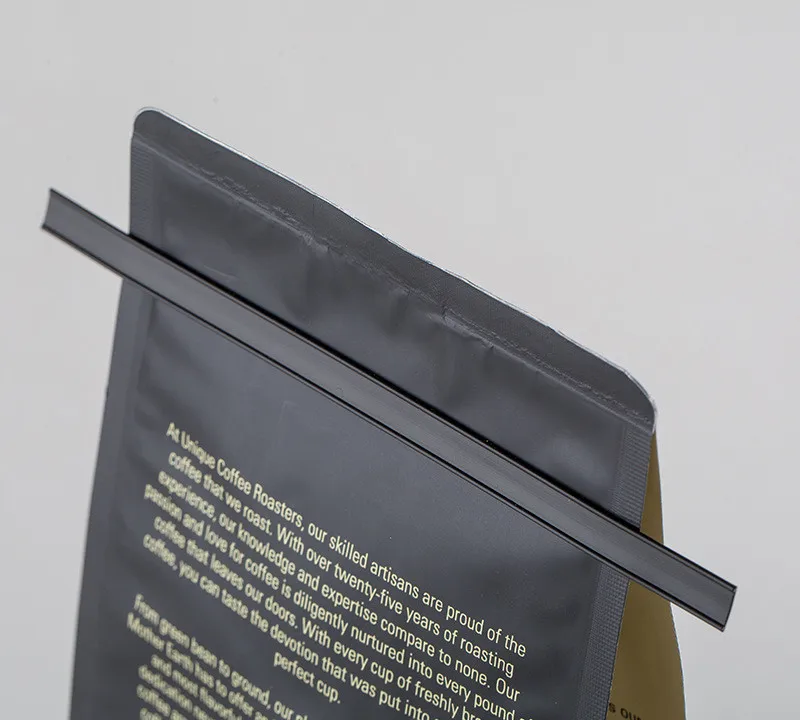 Custom weight Pla biodegradable side folding flat coffee bean packaging fixed with valve and zipper coffee bag