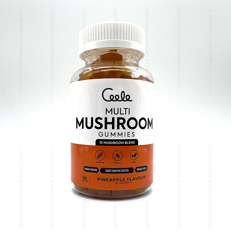 Factory hot selling mushroom gummy candy, hericium erinaceus, turkey tail tea, 60 gummy candies support customization