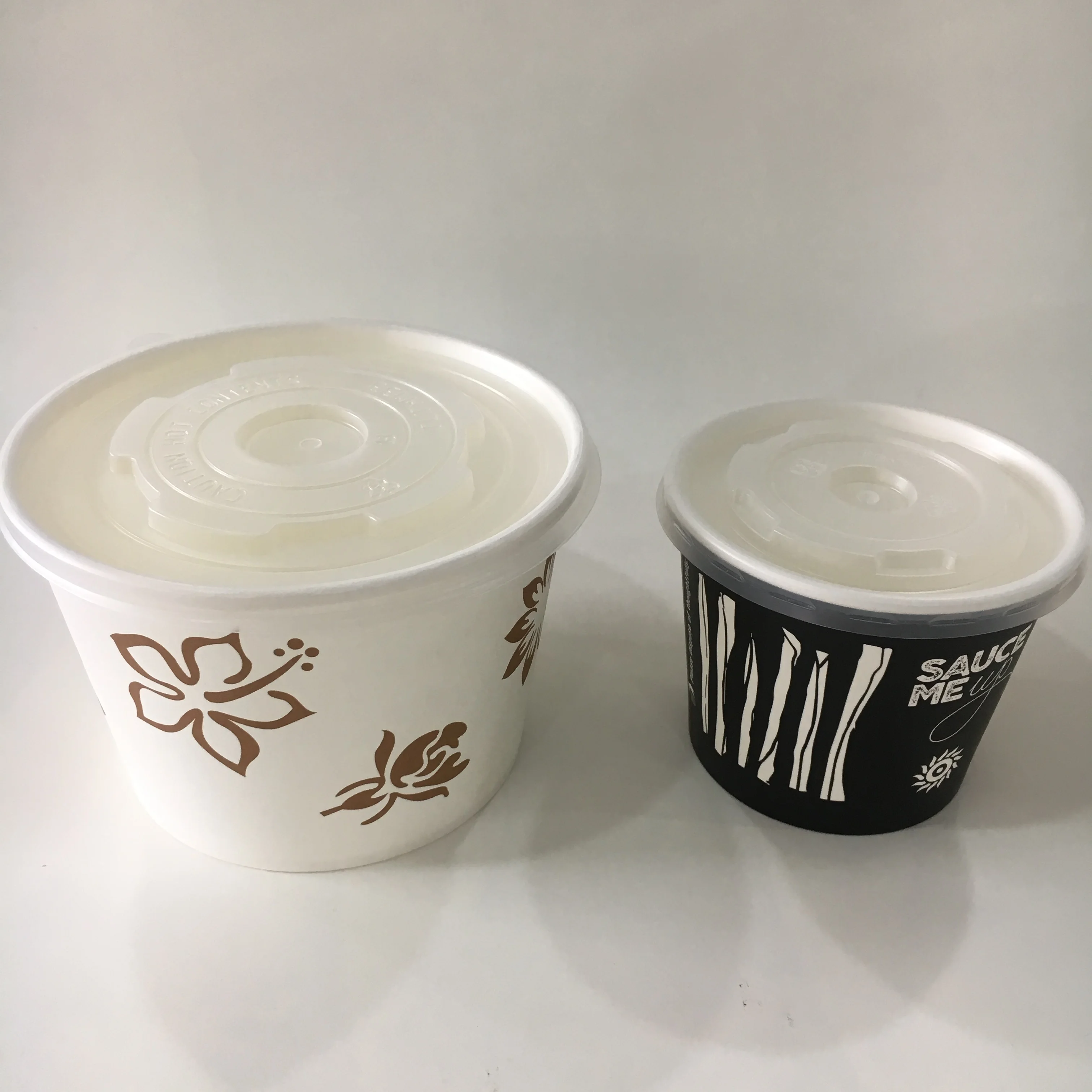 Food Grade Higher Quality Take Away Bowl and White Paper & Pp Lid Custom Dimension Packing Food Single Wall Fast Food ,salad