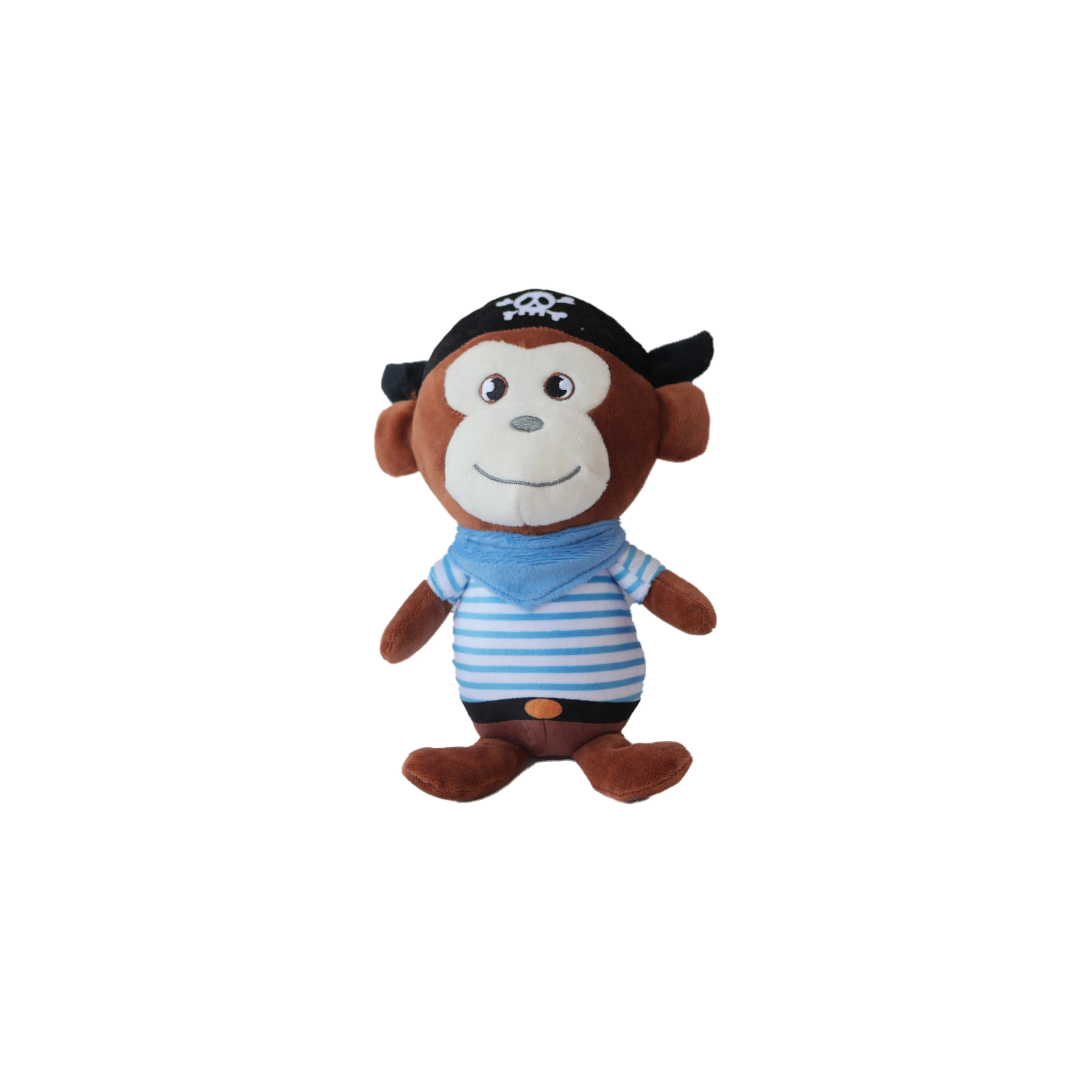 Customize Pirate Monkey Plush Toy Soft Stuffed Hanging Animal Toy Coconut Tress