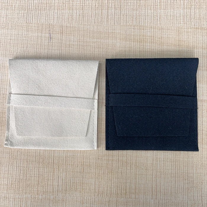 Custom Logo Jewelry Package Microfiber Snap Button Pouch Bags Jewellery small earrings Pouch Gift Bag