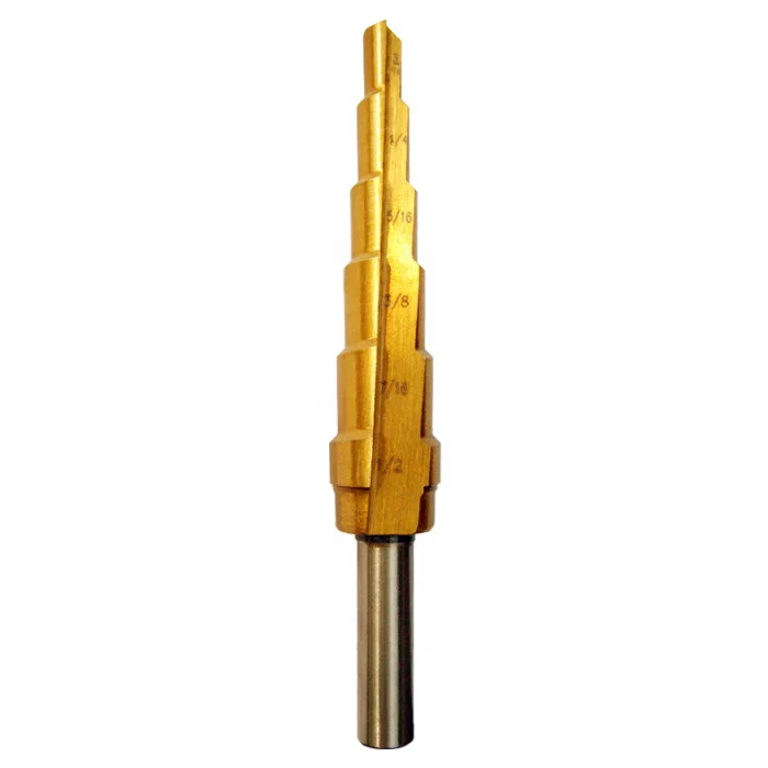 Premium Quality Tin-Coated HSS Step Drill Bits Metric and Inch Step Drill Set High-Quality Industrial Step Drills