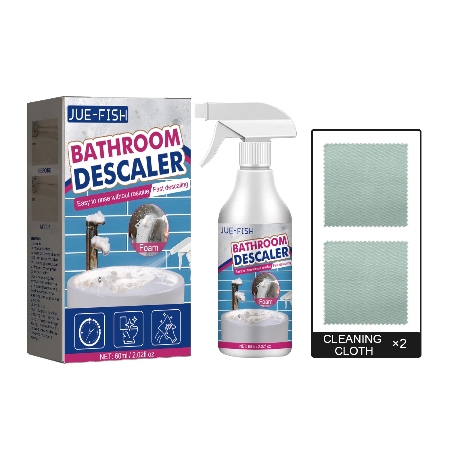 OEM Bathroom Cleaner Spray Stubborn Stain Cleaner Descale Wash Basin Limescale Clean Rust Removal Toilet Descaling Agent