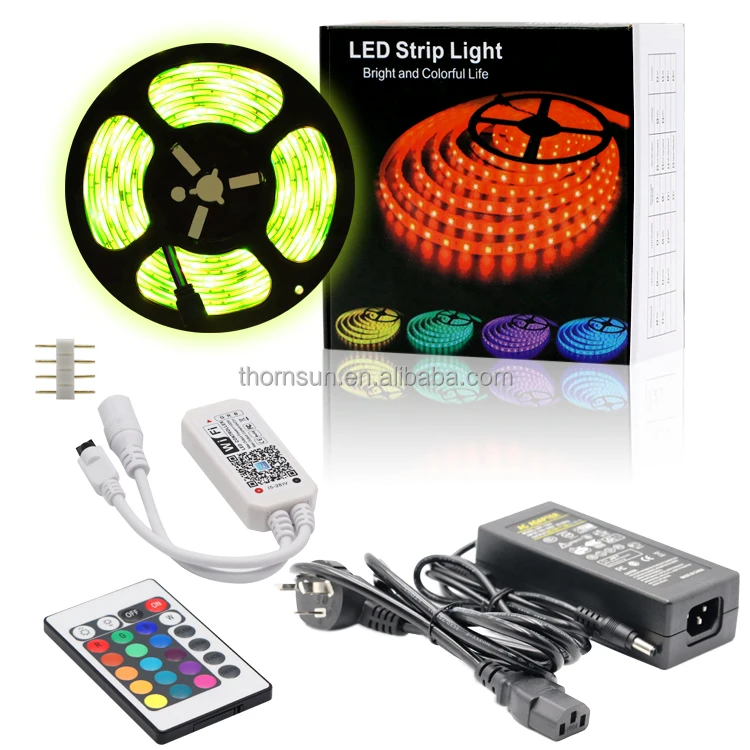 Amazon Hot Sale LED Kit Music Sync Voice Control Google Home Alexa Tuya 5M 10M Smart WIFI 5050 RGB LED Strip Lights