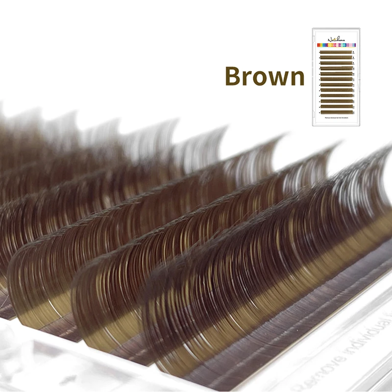 New Arrivals Individual Teal Mocha Caramel Burgundy Brown Color Lashes Mink Eyelash Extensions