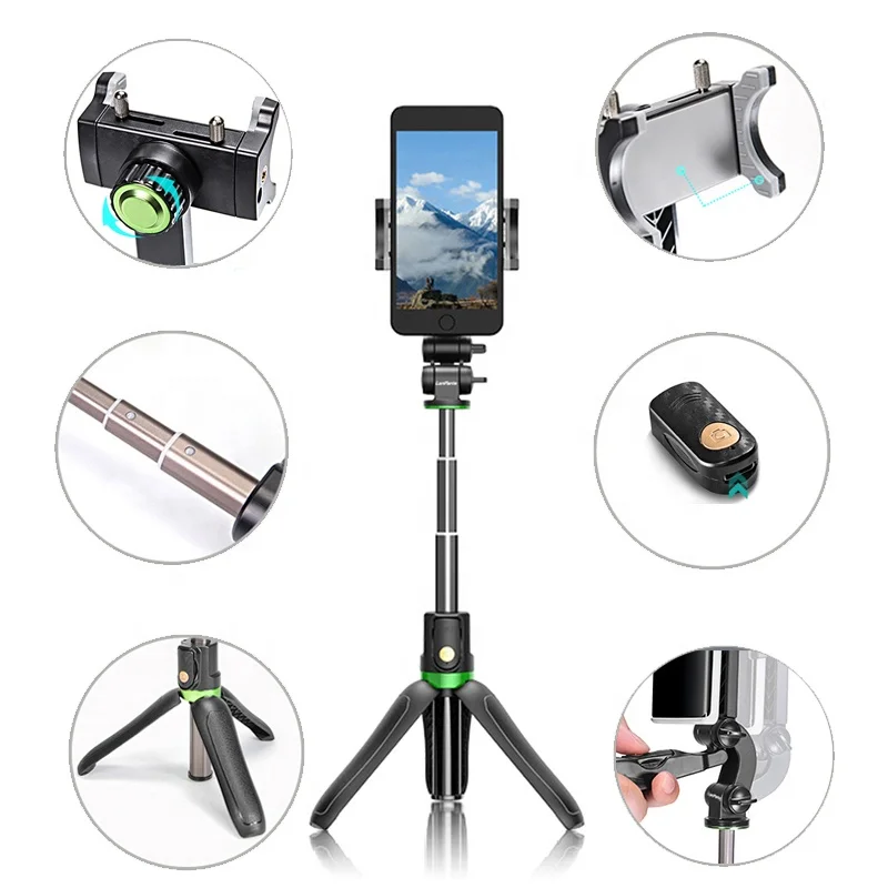 New Design selfie stick tripod 3 In 1 Handheld gimbal stabilizer with wireless remote Mobile Phone Holder flexible selfie stick