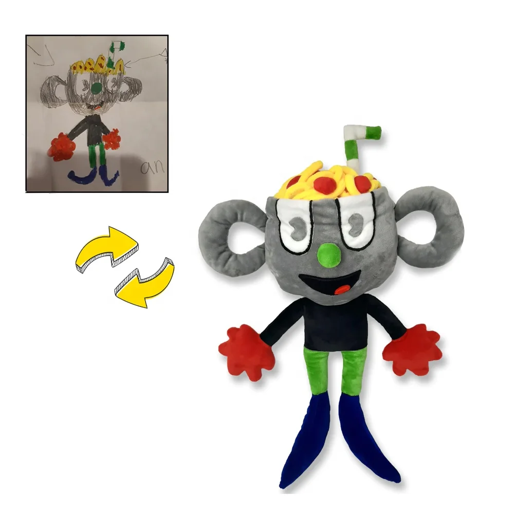 2023 Wholesales baby custom plush animal toys for kids custom plush lion sample from artwork drawing