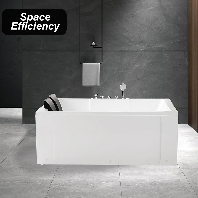 fashionable  elegant design acrylic durable water jets massage bathtub indoor hot soaking tub for the bathroom