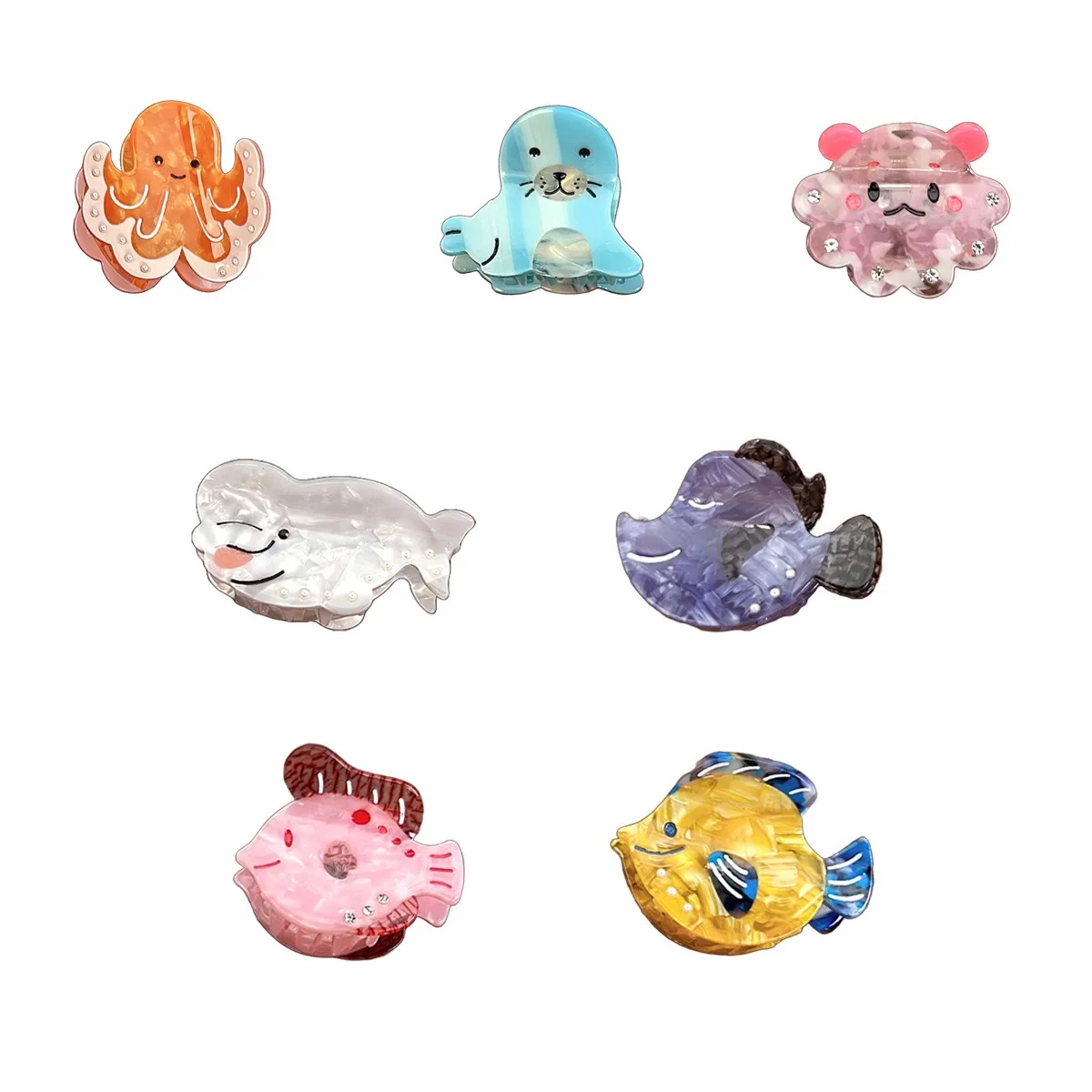 New Fashionable Cartoon Fish Vinegar Gripper Cute Ocean Style Octopus Tropical Fish Girl Grip