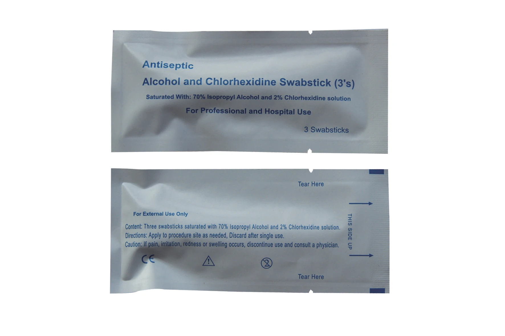 Chlorhexidine swabstick   Alcohol swabstick  70% isopropyl alcohol +2%chlorhexidine swabsticks