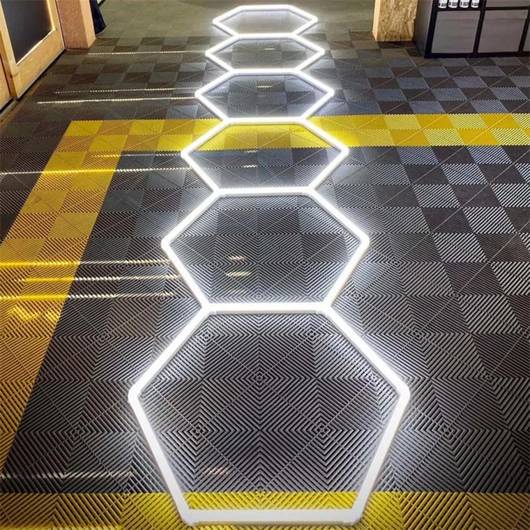 Hot Sale Car Showroom Auto Workshop Design Led Workshop Light Hexagonal Ceiling Light Detailing Light