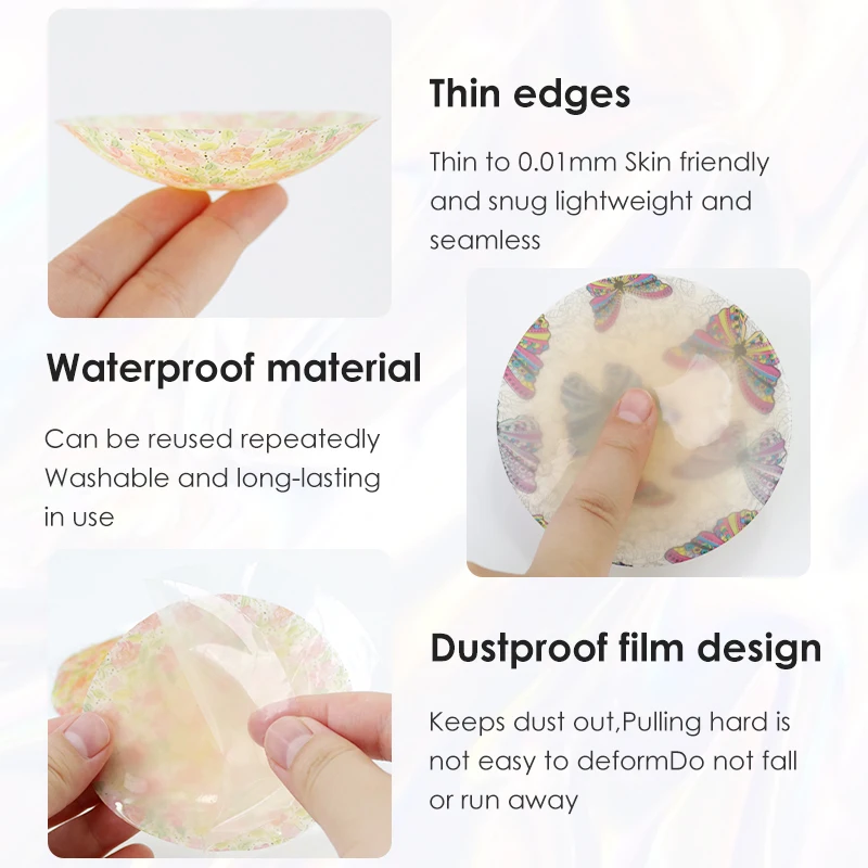 custom made  sales  Breathable Solid Matte Nipple Cover with print pattern  Reusable Invisible Pasty Nipple Covers For Women