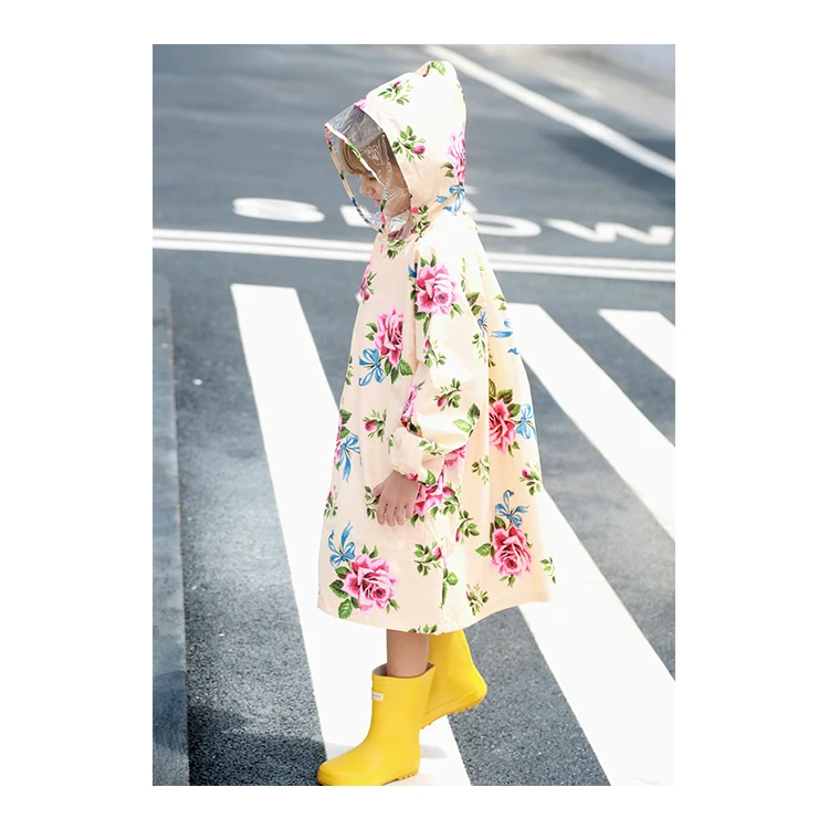Outdoor Cartoon Fashion Cute 3D Little Dinosaur Children Waterproof Polyester PU raincoat for Kids Toddler Baby Kindergarten
