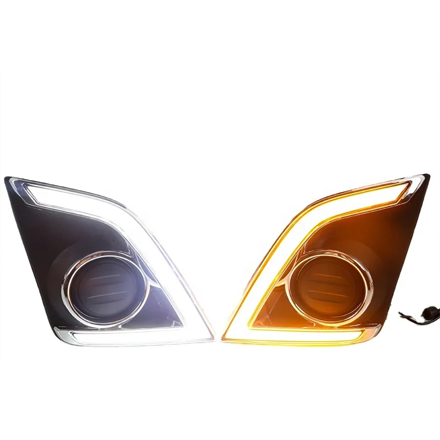 HW4x4 offroad Car LED DRL Day Running Light Fog Lamp Cover Yellow Turn Signal  For Dmax 2012-2017