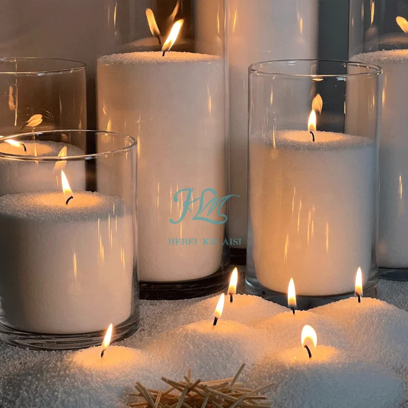 KSL Fragrance Floating Pearl Candle sand Bead Granule Color Powder Palm Wax Wedding aromatic white Pearl Sand Candle Wax