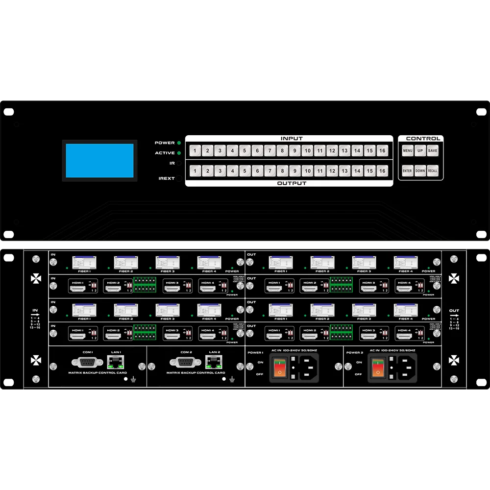 Opaxy Новое поступление центральный контрольный хост 16x16 1 карта 4 порта 1080P 4K30 и 4K60 4k видеомикшер