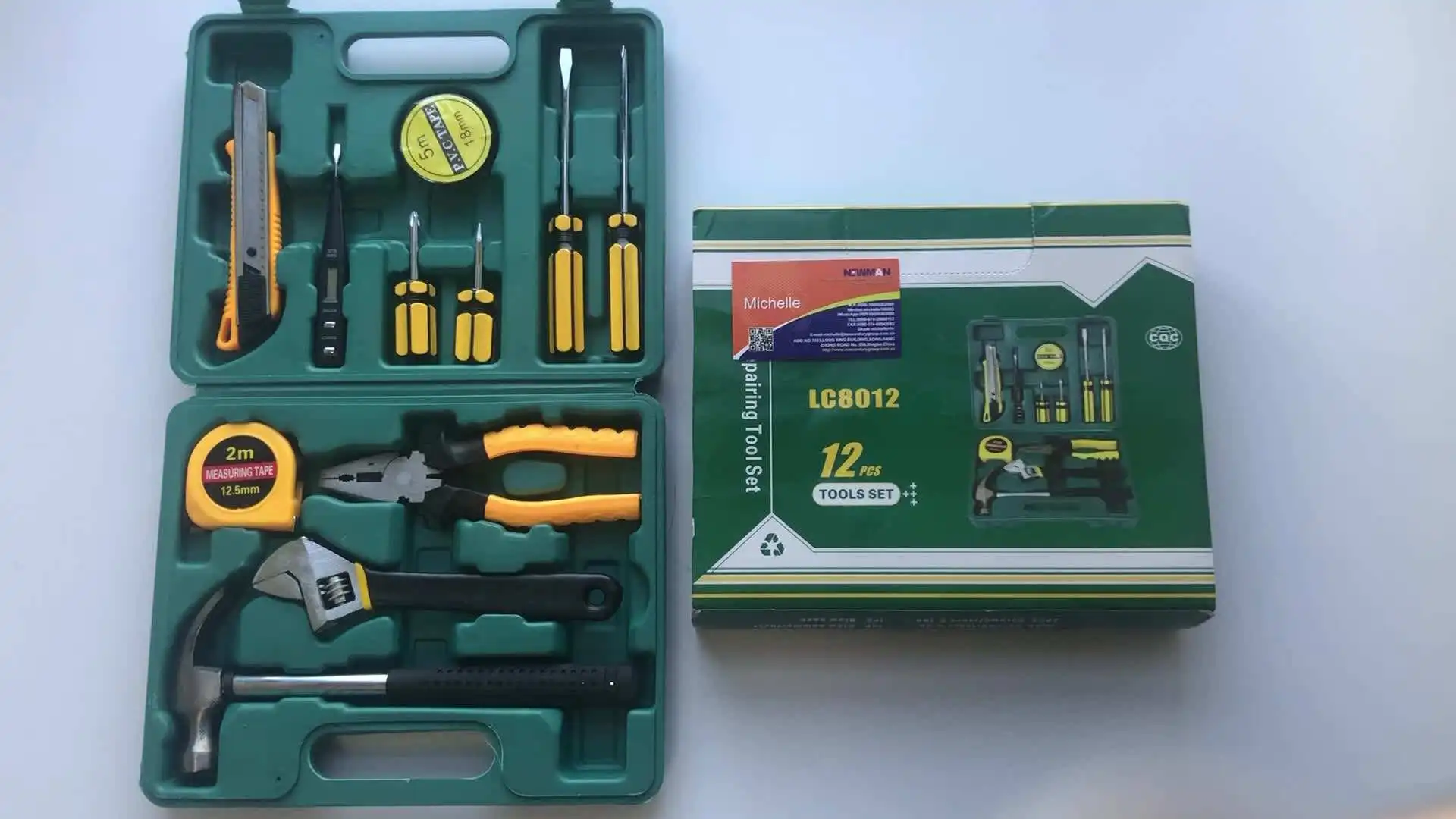 12PCS Household Tools Set Mixed Ironware Hardware Kit Box For Car Computer Phone Multi-Function Toolbox Screwdriver Bit