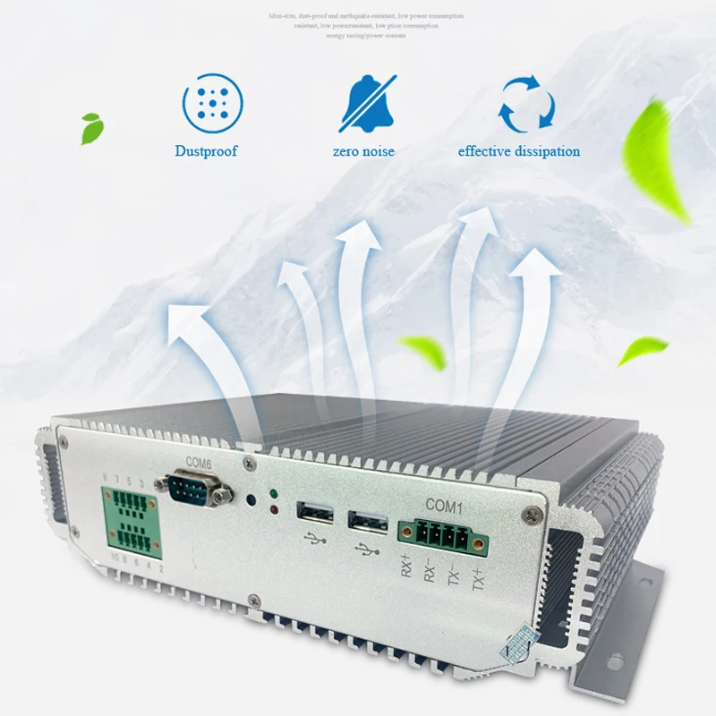Дешевая оптовая продажа с фабрики 5205U CPU 4 USB 3 0 8 ГБ ОЗУ 64 SSD Встроенный промышленный компьютер мини-ПК