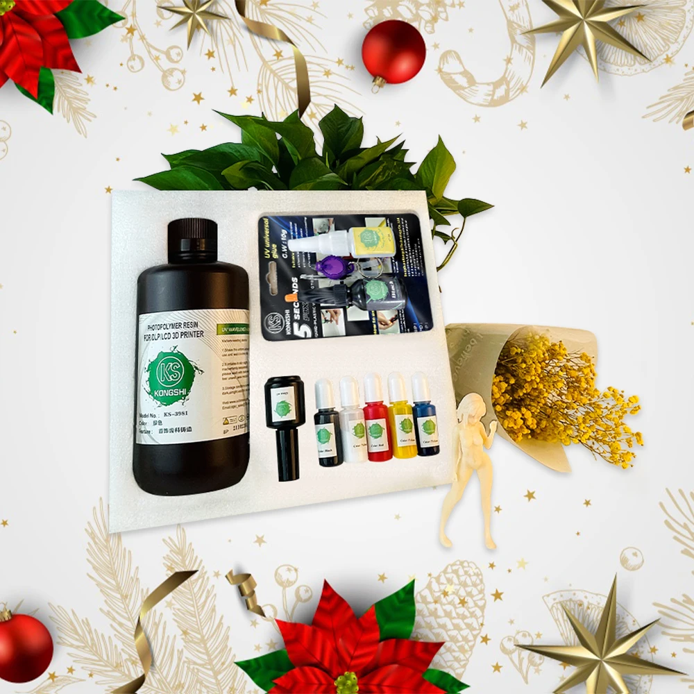 Photosensitive Strong DLP 3D Printer  polyester rigidity toughness resin sla uv  diy 3d printer kit gift set