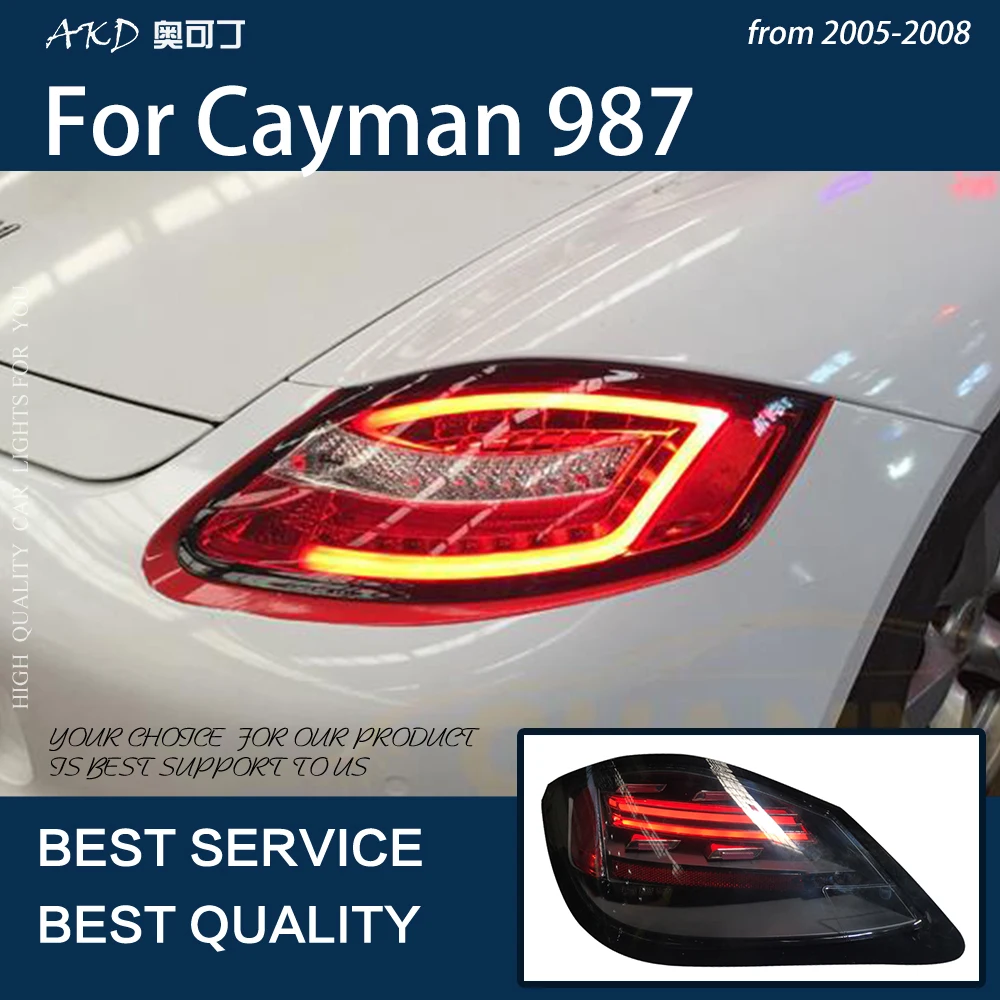 Car Lights For Cayman 987 2005-2008 Boxster LED Taillight Rear Fog Lamp Dynamic Turn Signal Highlight Reversing and Brake