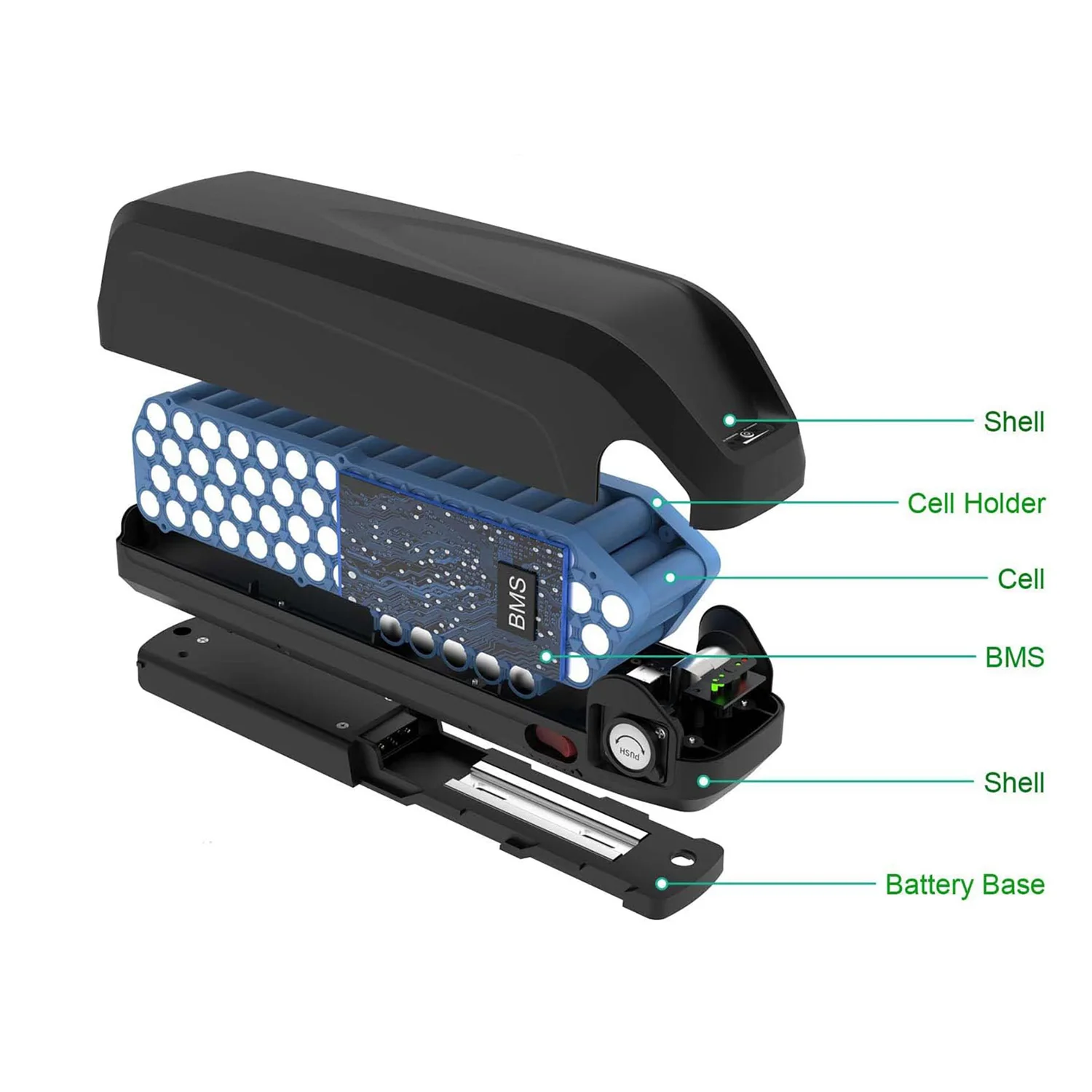 Manufacturer Hailong Max 36V 48V 52V 14Ah 18Ah 20Ah 21Ah 500W Ebike Battery 18650 Electric Bicycle Lithium Battery
