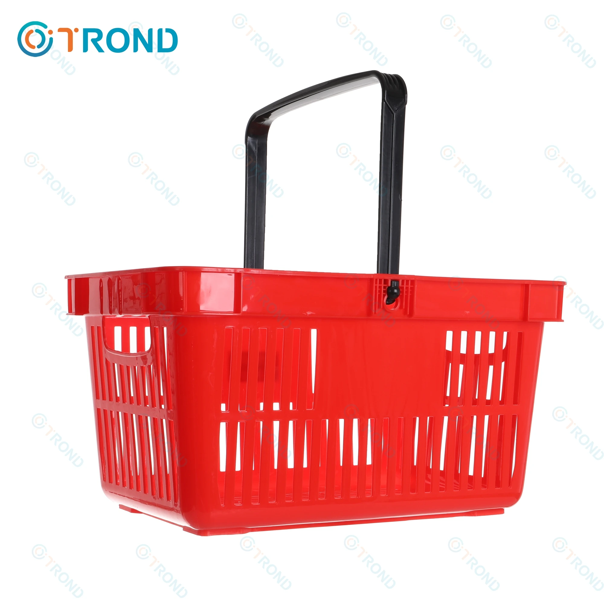 Widely Used Custom Size Colorful 20 L Commercial Supermarket Shop Handle hanging Market Shopping plastic Shopping Basket