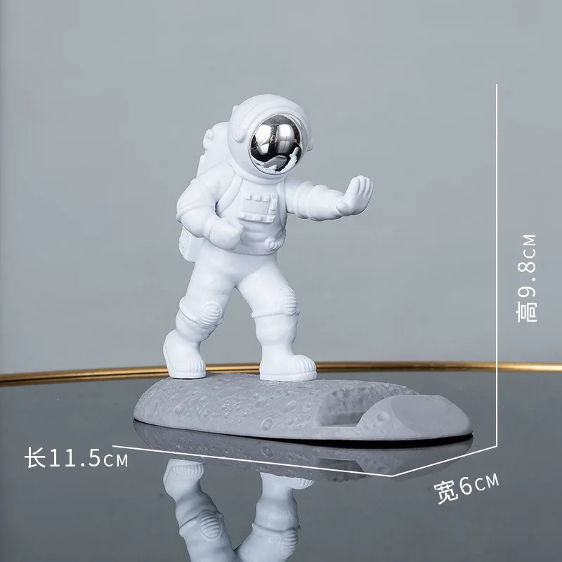Lazy Reader Astronaut Cell Phone Holder Light Luxury Astronaut Holder Divine Resin Spaceman on Base Holder for Cell Phone
