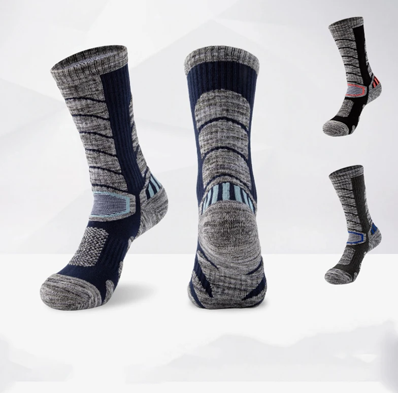 Outdoor Thicken Terry Warm Wool Ski Socks For Cold Weather Hiking Snowboarding Socks Thermal Knee High Warm Heated Socks