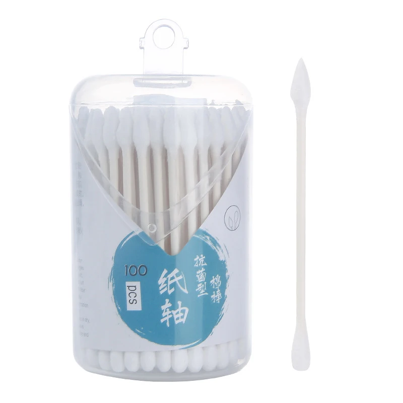 
Lameila 100 Pcs Eco Friendly Ear Cotton Buds Makeup Remover Paper Stick Cotton Swab Storage Box Disposable Baby Cotton Swab A654 