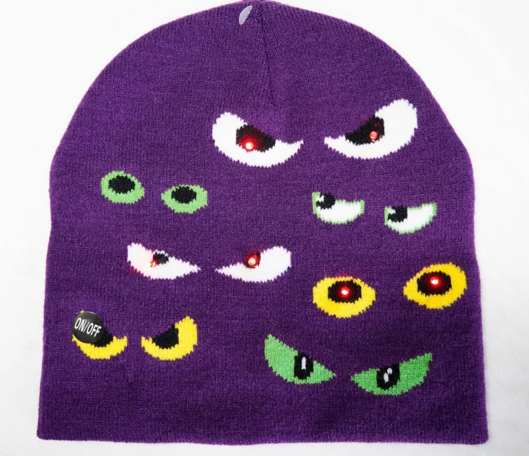 LED Lights Halloween Knitted Jacquard Party Spooky Spooky Pirate Harajuku Cold Hat
