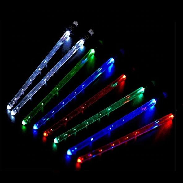 2022 hot sales LED Light up Drum sticks 15 Color Changing Drumsticks Support USB