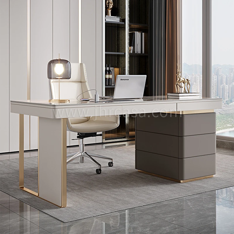 Italian Style Home Office Desk Computer Working Table Luxury CEO Boss Modern Office Table Workstation