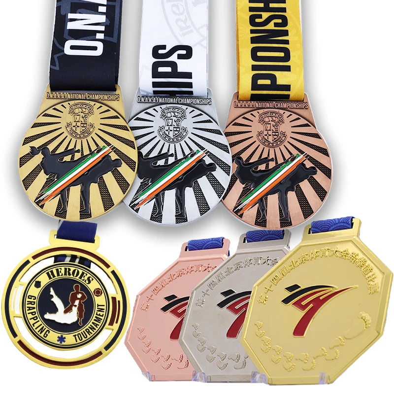 Manufacturer Custom Your Logo Sports Metal Karate Martial Arts Kung Fu taekwondo Sport medals