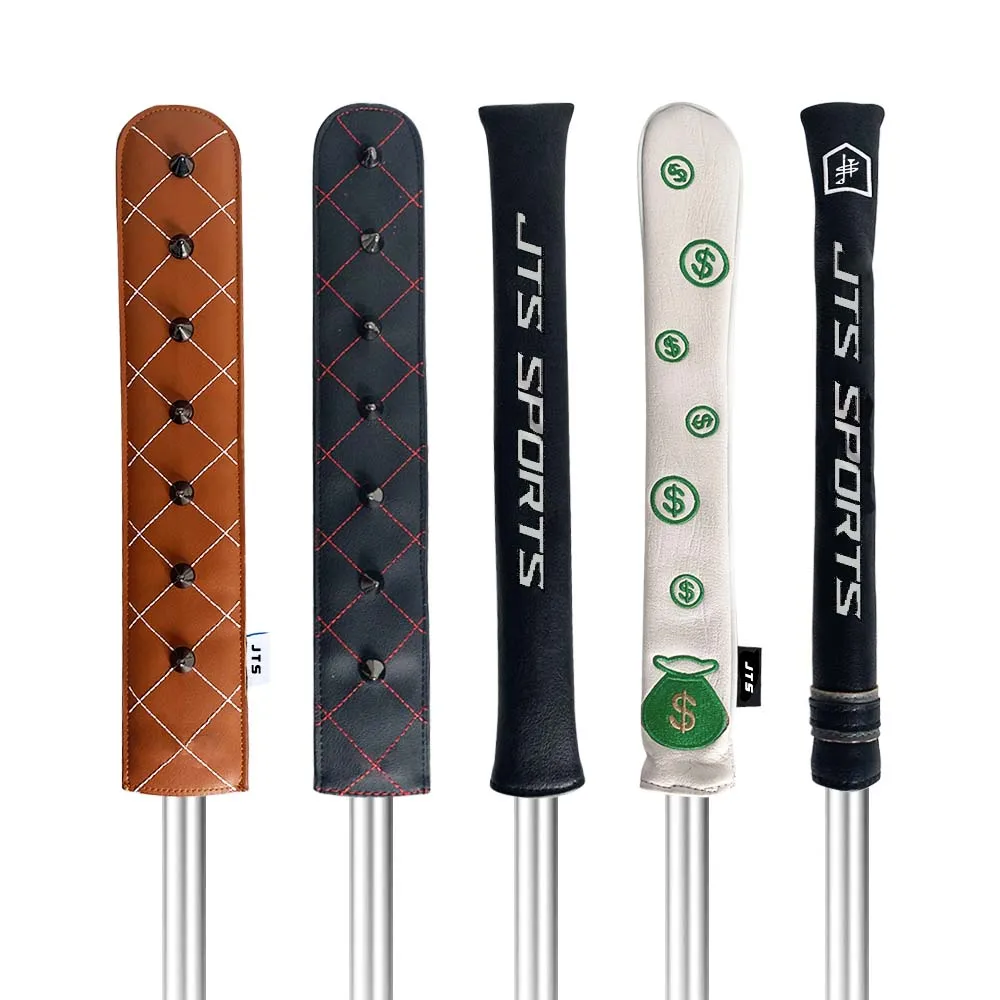 Custom Premium PU Leather Headcovers Embroidery Logo Golf Alignment Stick Cover