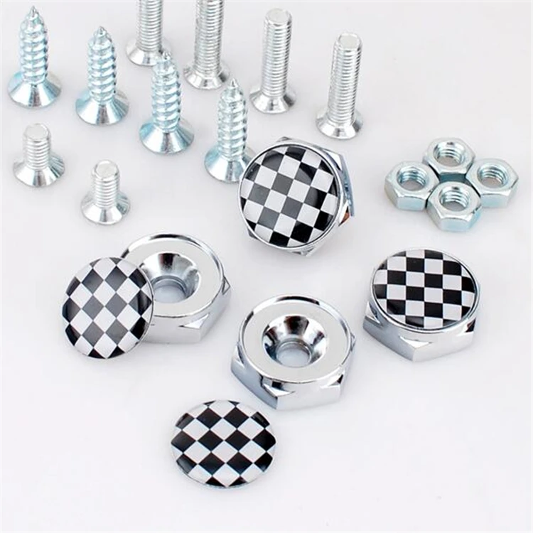 Customized Aluminum Alloy Metal 8mm Country Flag Logo Car License Plate Bolt