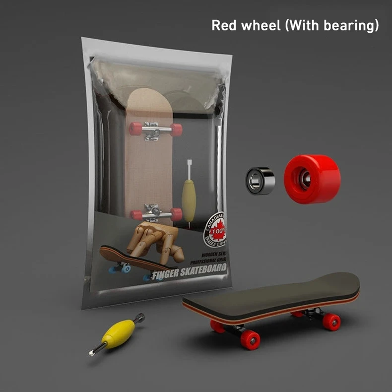 Mini Maple Finger Skateboard Wooden Fingerboard Interactive Professional Bearing Wheel Gift for Children Adults
